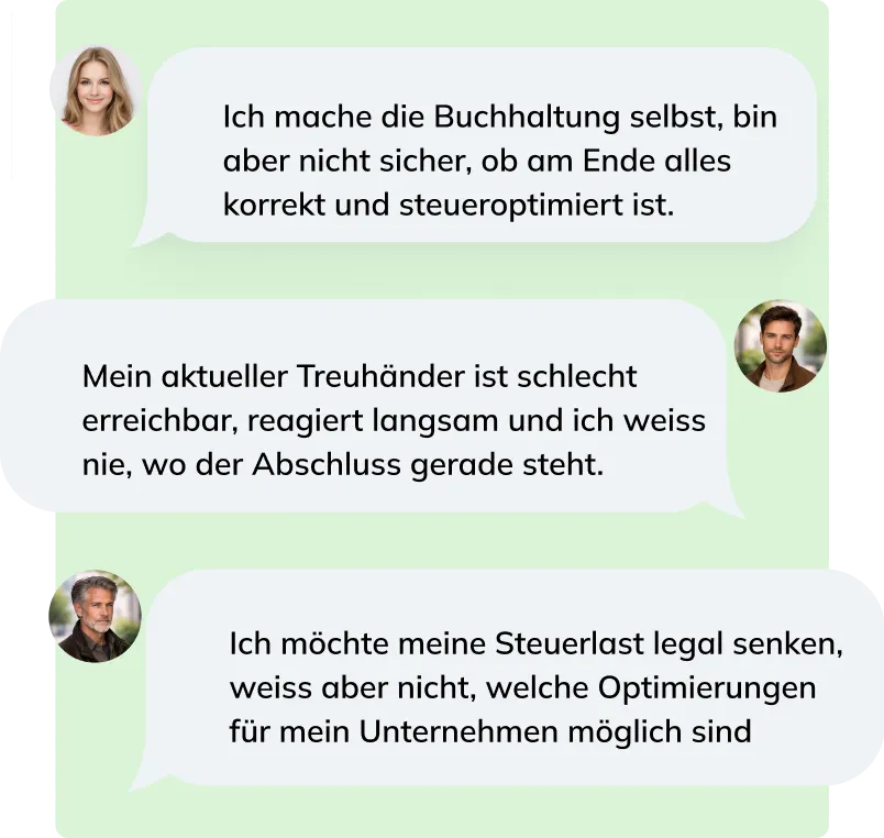 Chat über Buchhaltung, Treuhand und Steueroptimierung.