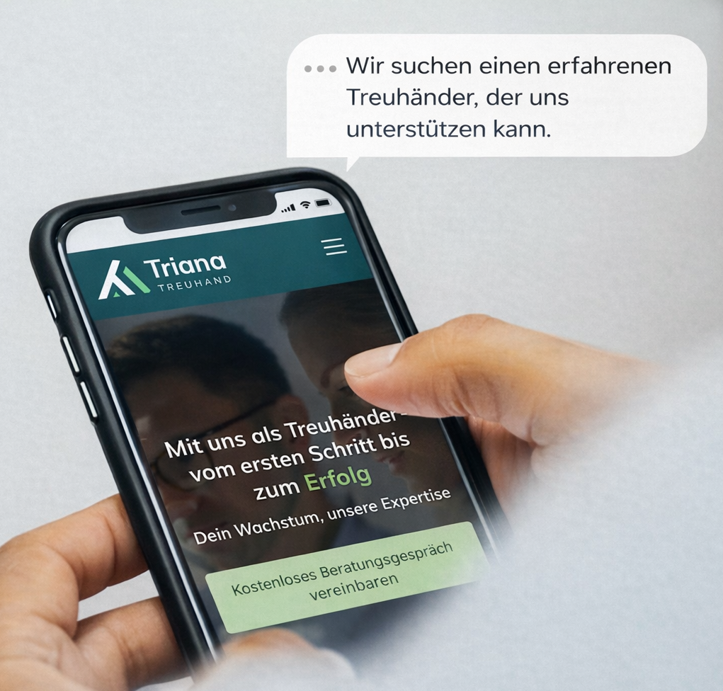 Triana Treuhand auf dem Smartphone